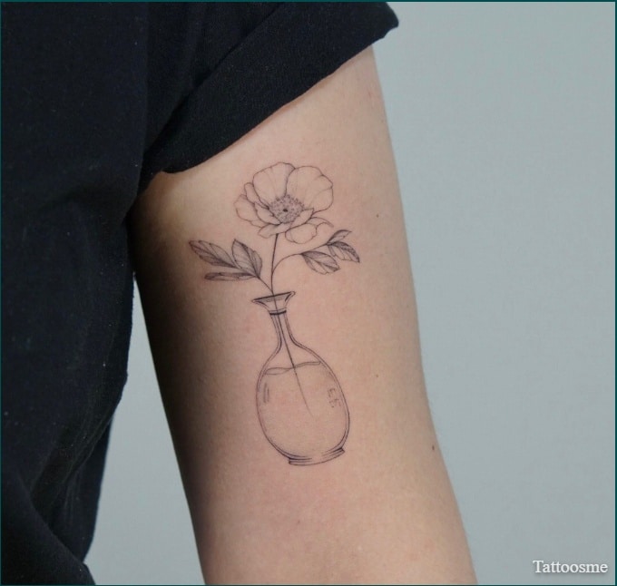 floral sternum tattoo