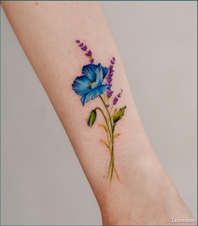 floral leg tattoo