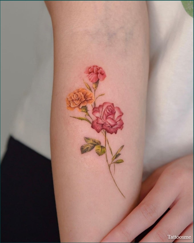 floral arm tattoo