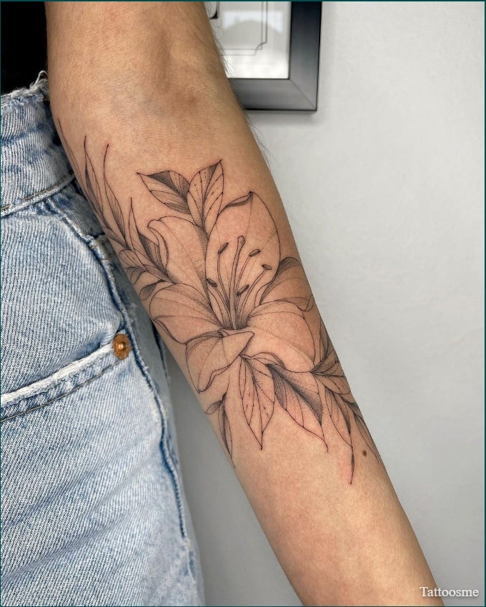 Black And White Peony Flowers Tattoo On Both Leg Calf