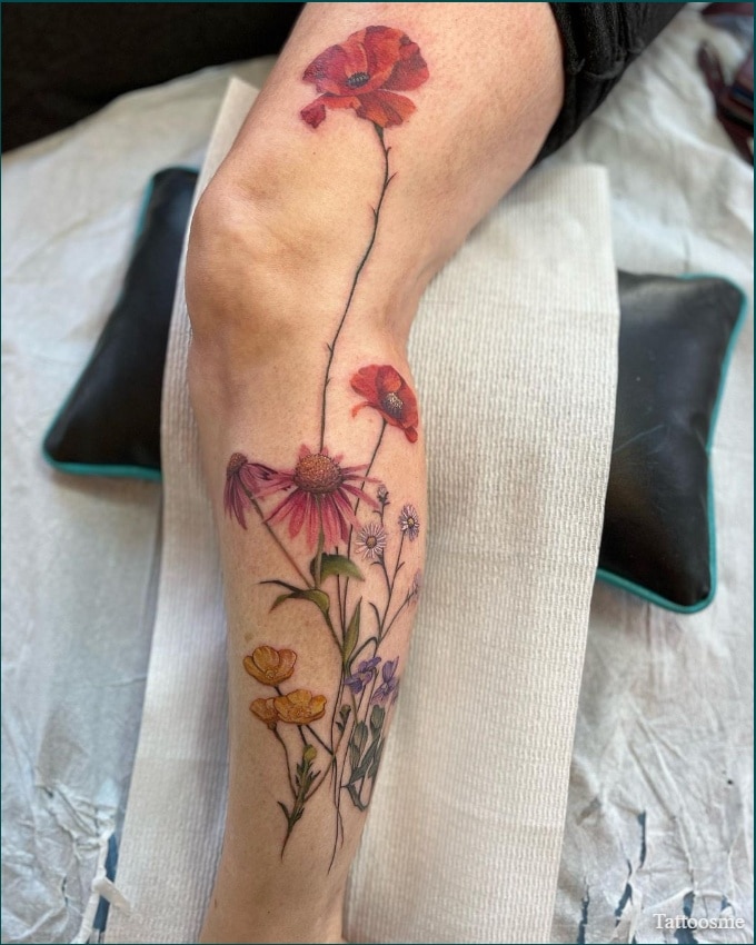 floral vine tattoo