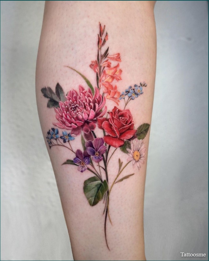 Top more than 70 colorful flower tattoo latest  thtantai2