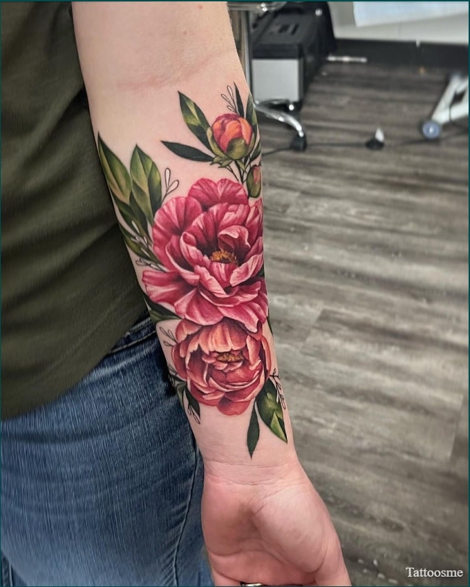 peony floral tattoos