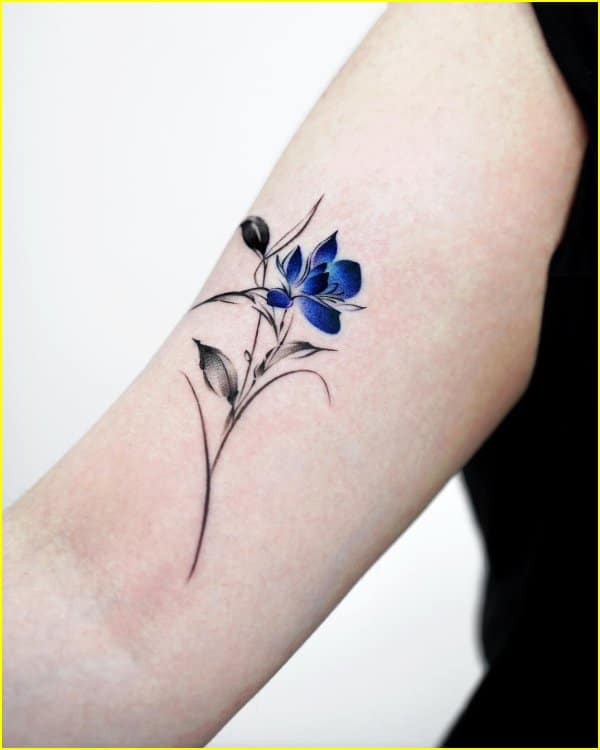 blue jasmine flower tattoo