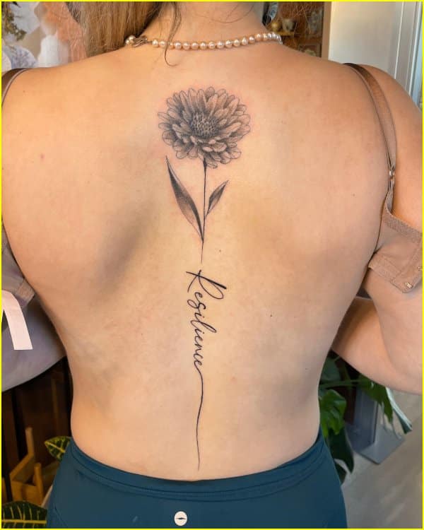 dahlia flower tattoos spine