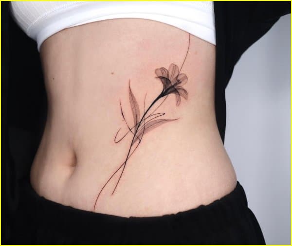 Little Tattoos  XRay lotus flower tattoo on the right inner