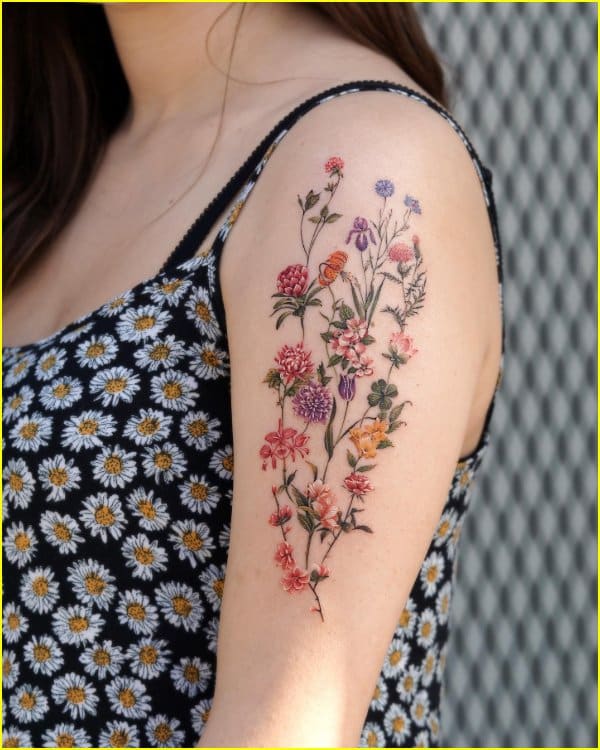 Inked Flowers  The Best Black Flower Tattoos  Article on Thursd