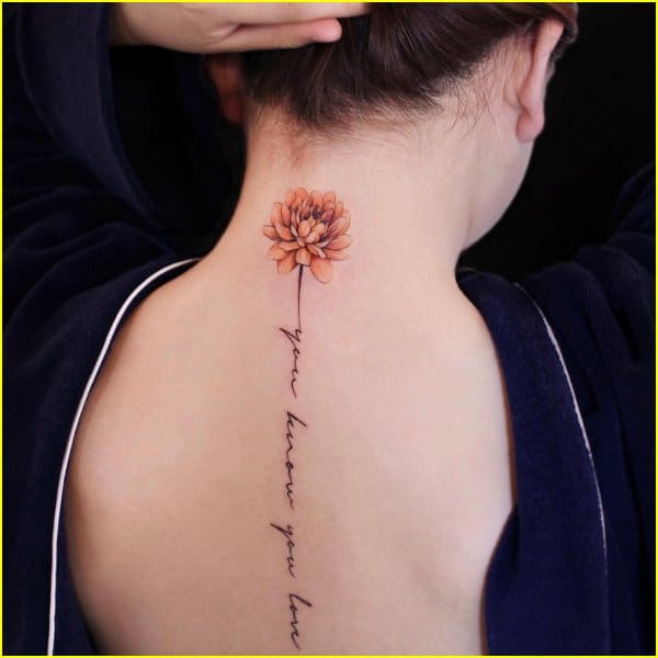 flower tattoos for neck
