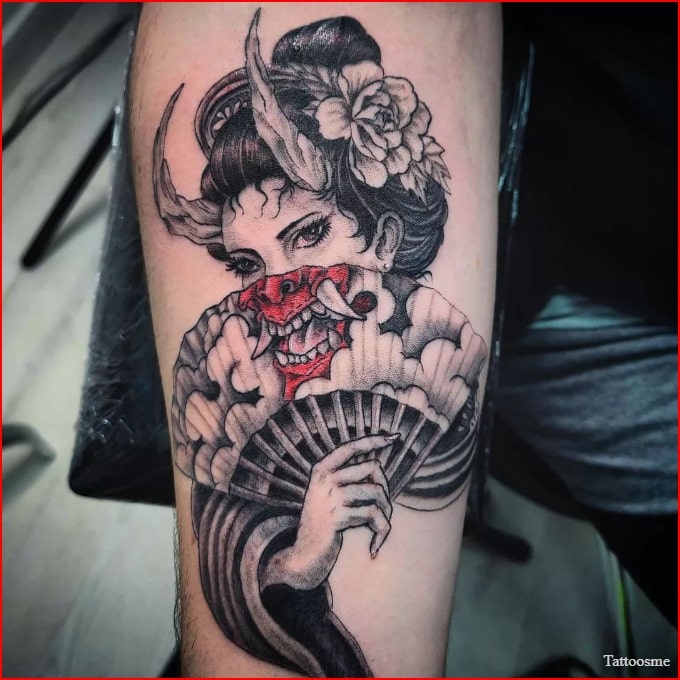 warrior geisha tattoo design