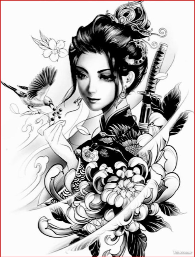 Geisha warrior tattoo