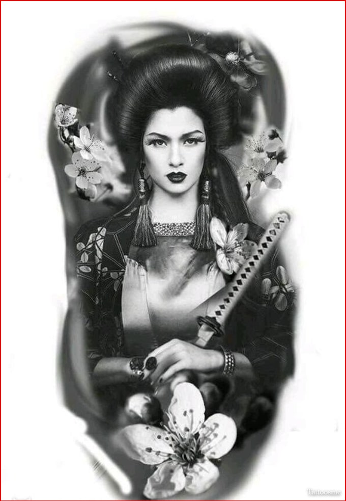Geisha warrior tattoo