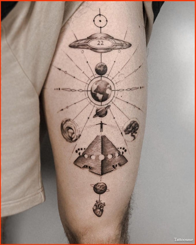 Buy Geometric Solar System Tattoo Design and Stencil Instant Online in  India  Etsy