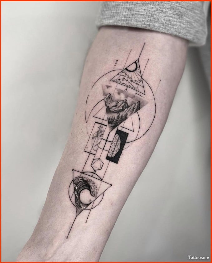 forearm geometric tattoos
