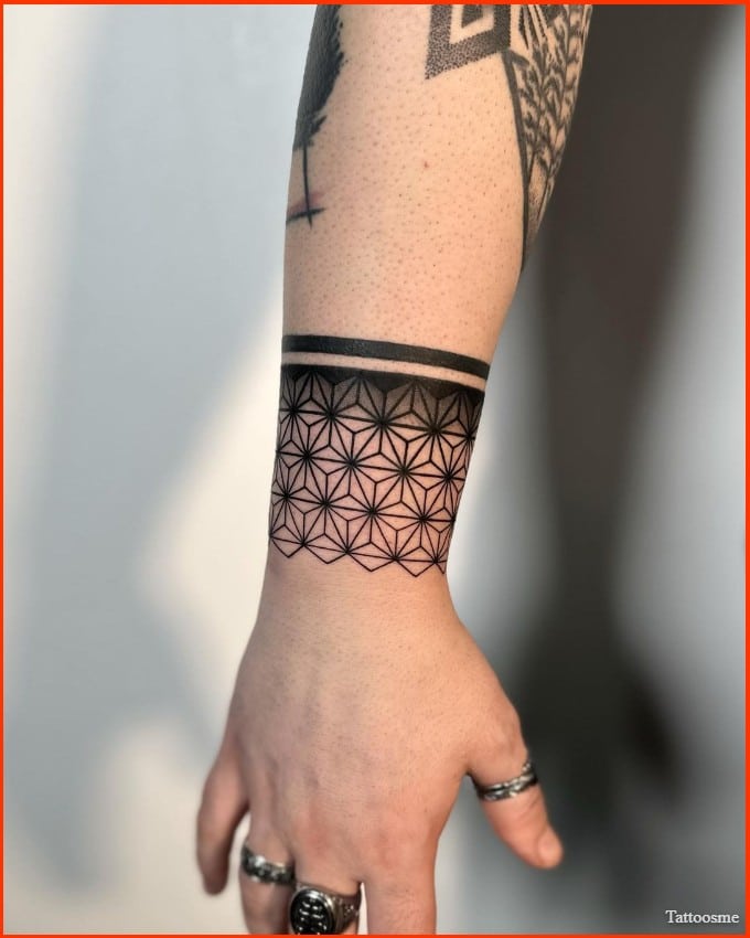 Geometric tattoo design armband