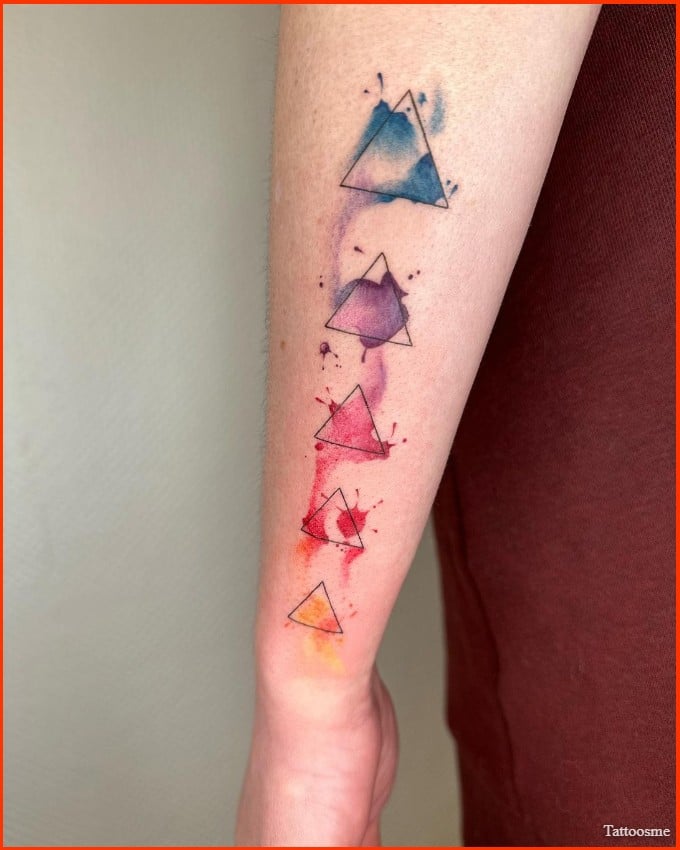 watercolor geometric tattoos