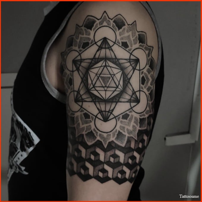 Blackwork Tattoo Flash Flower Over Sacred Geometry Highly Detailed Vector  Illustration Isolated On White Tattoo Design Mystic Symbol New School  Dotwork Print Posters Tshirts And Textiles Royalty Free SVG Cliparts  Vectors And