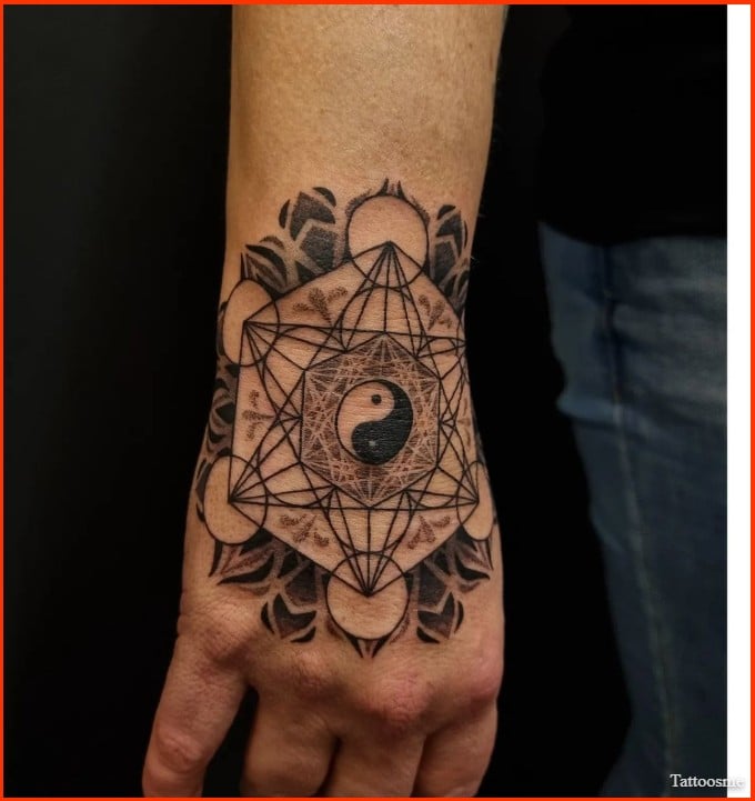 Geometric hand piece from Kenny  Black Squirrel Tattoo  Facebook