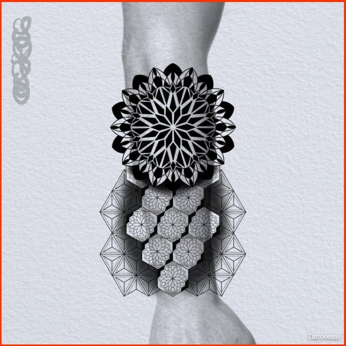 Image of Geometric tattoo arm