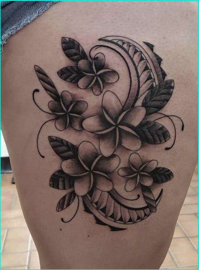 hawaiian flower tattoos 