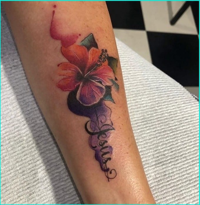 hawaiian flowers tattoos 