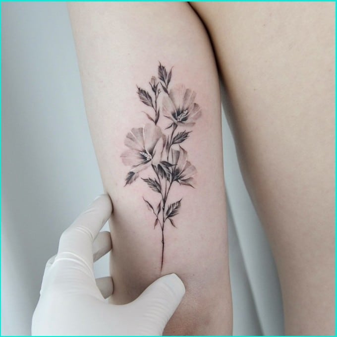 cute hawaiian flower tattoos