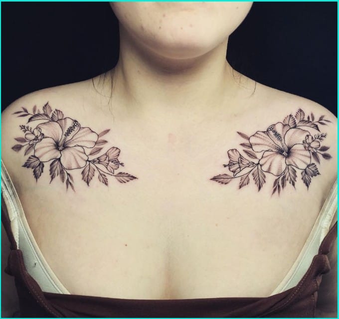 hawaiian tattoos for females on colar bone