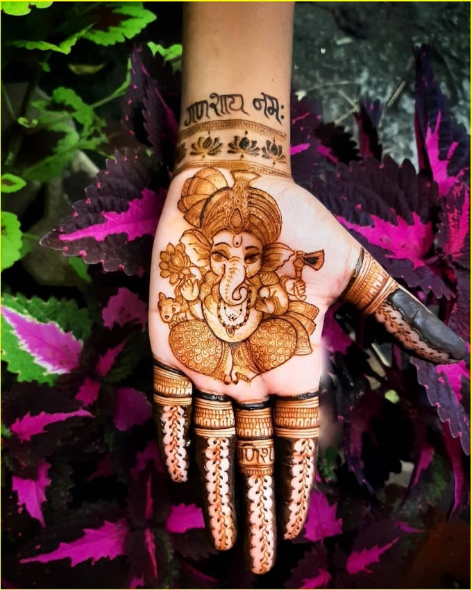 henna ganpati bappa tattoo designs