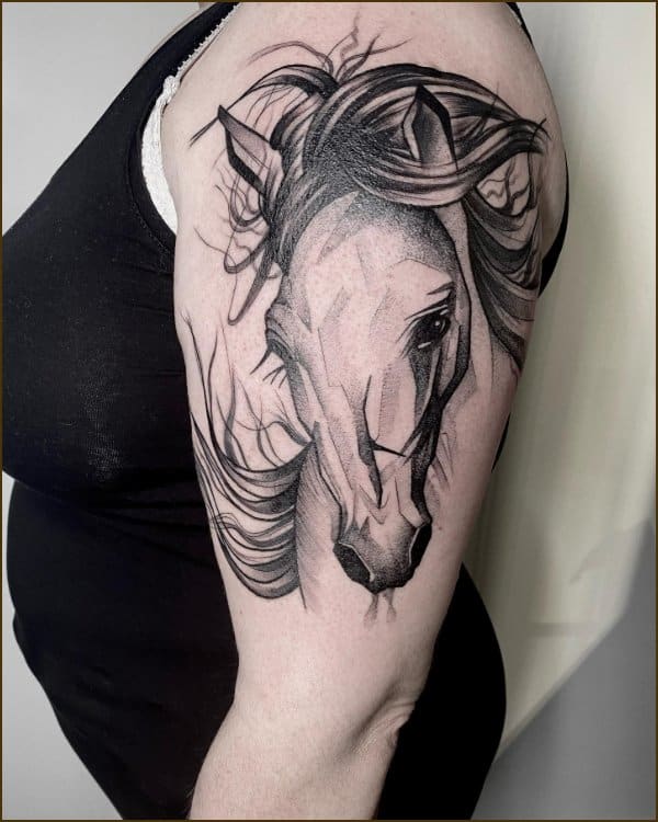 horse tattoos on upper arm