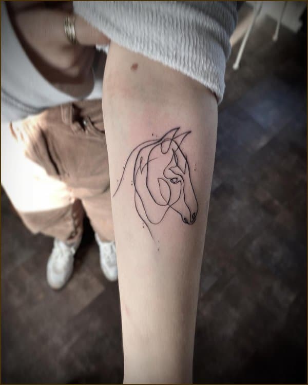 horse tattoo outline forearm
