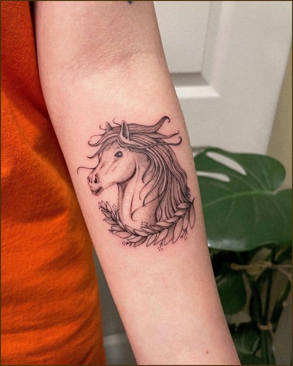 horse lover tattoos on arm