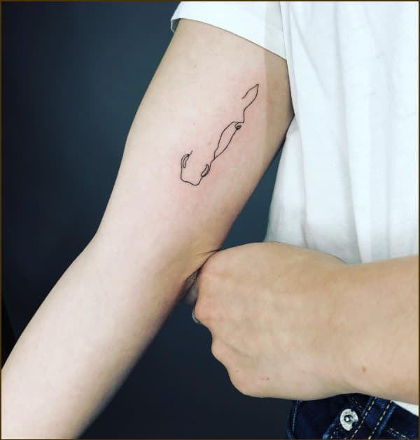 horse line tattoos on inner bicep