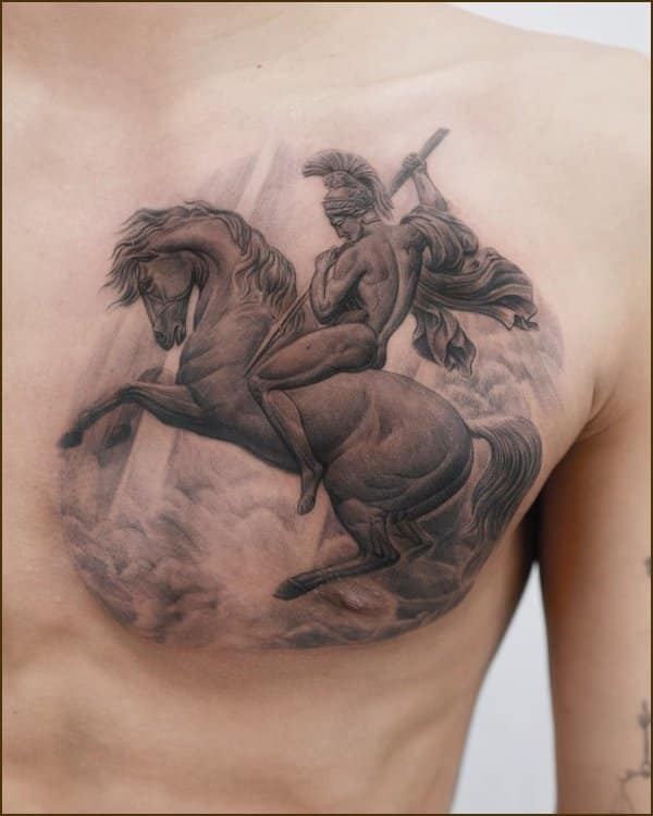 viking warrior horse tattoo