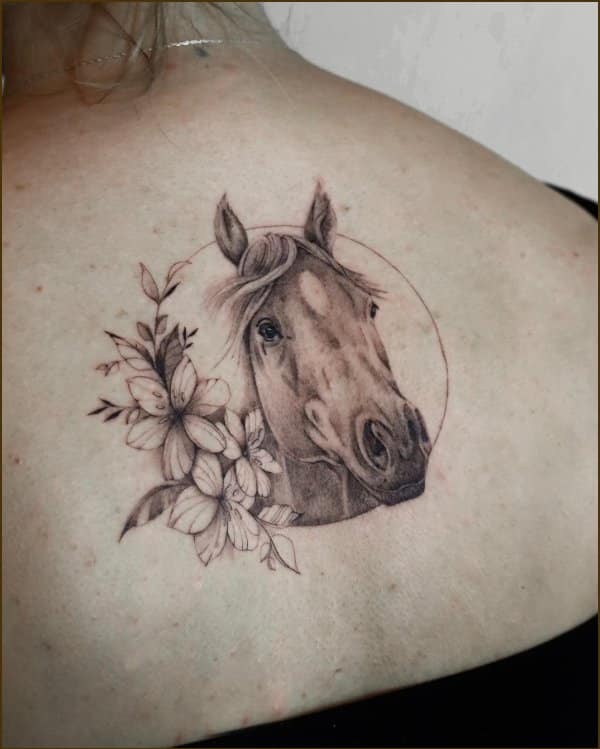 horse back tattoos