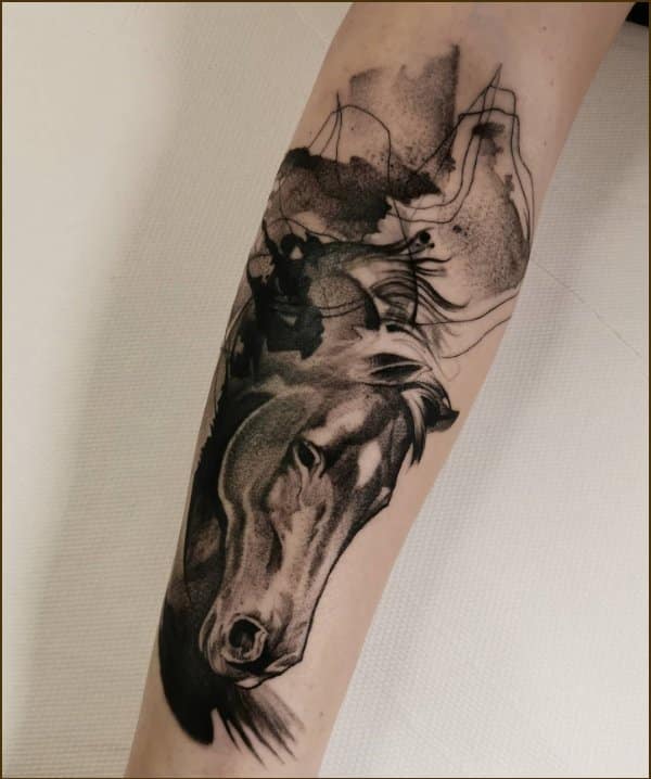 watercolor painting of horse tattoo design Stock Photo  Alamy