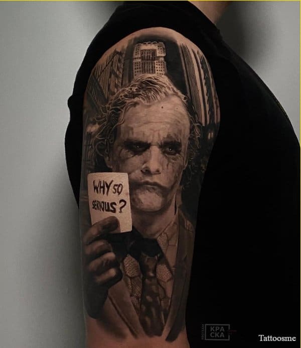 joker holding card tattoos