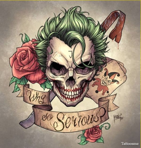 sugar skull joker tattoo ideas