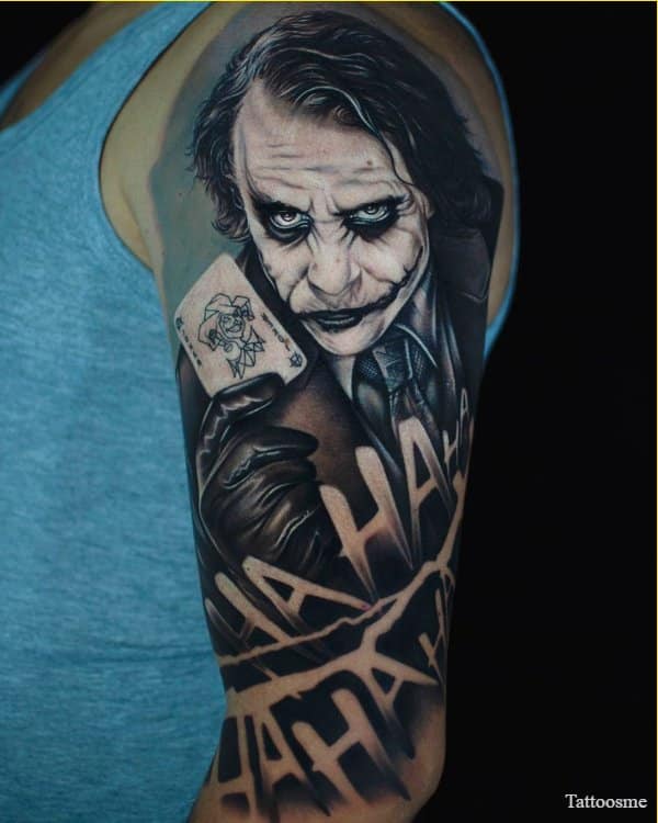 joker tattoos with cards for men