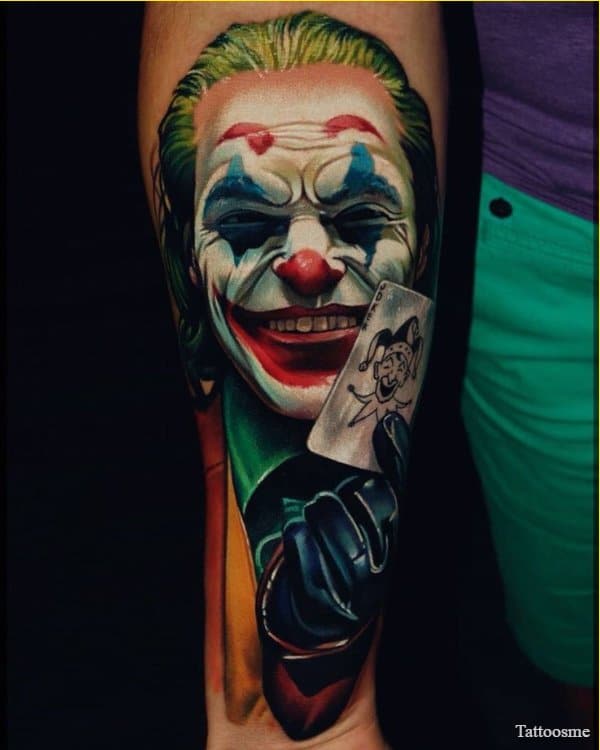 joker holding card tattoos