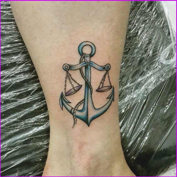 libra tattoos with anchor