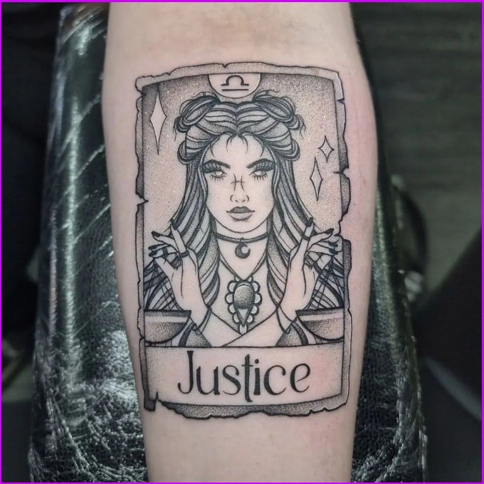libra lady justice tattoo