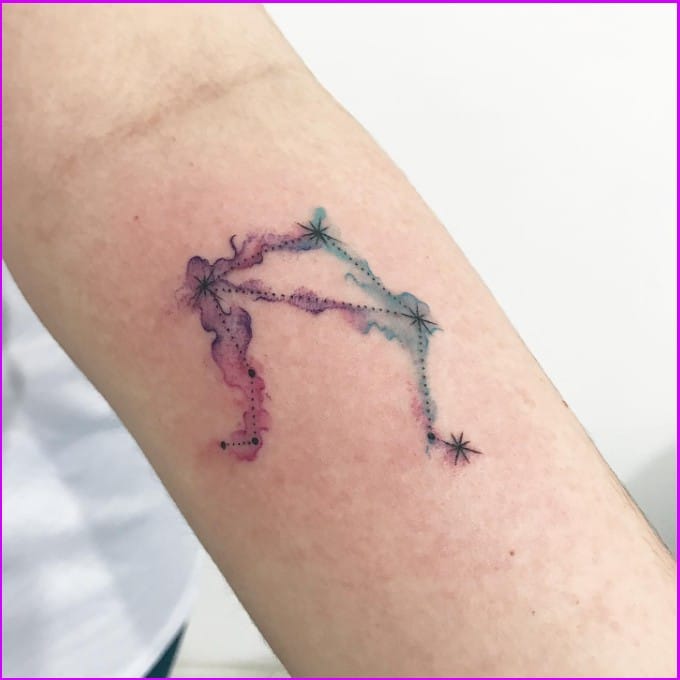 watercolor libra constellation tattoo