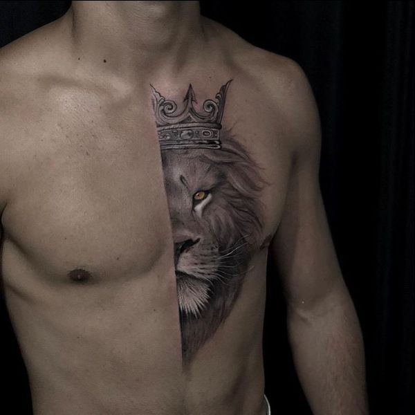 Lion Chest Tattoos  Photos of Works By Pro Tattoo Artists at theYoucom