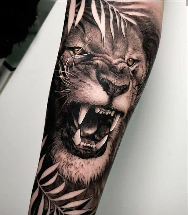 Lion And Peony Tattoo Design for Feminine Lion Tattoo Sketch - Inspire  Uplift