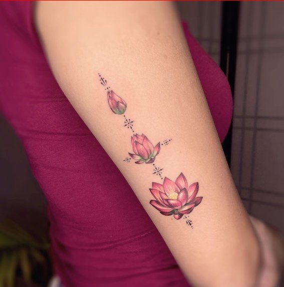 Simple  Subtle Lotus Tattoo Idea