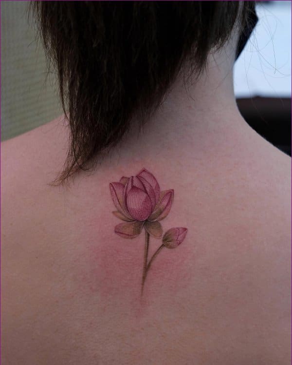 cute lotus tattoo for girls