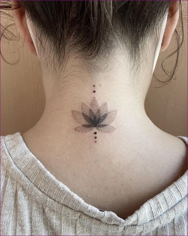 Lotus Flower Neck Tattoo