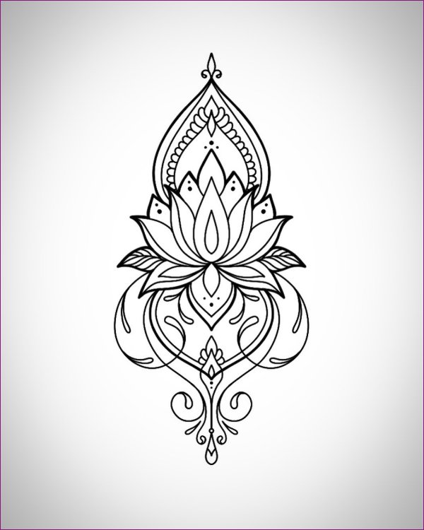 lotus tattoo drawing