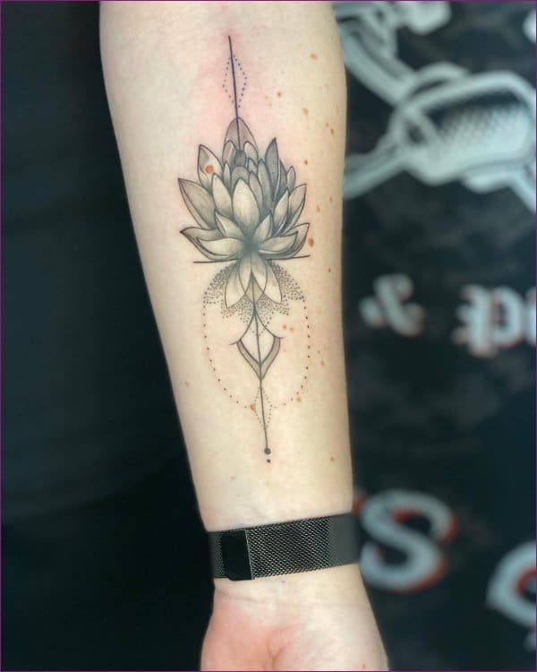 lotus tattoo forearm for men