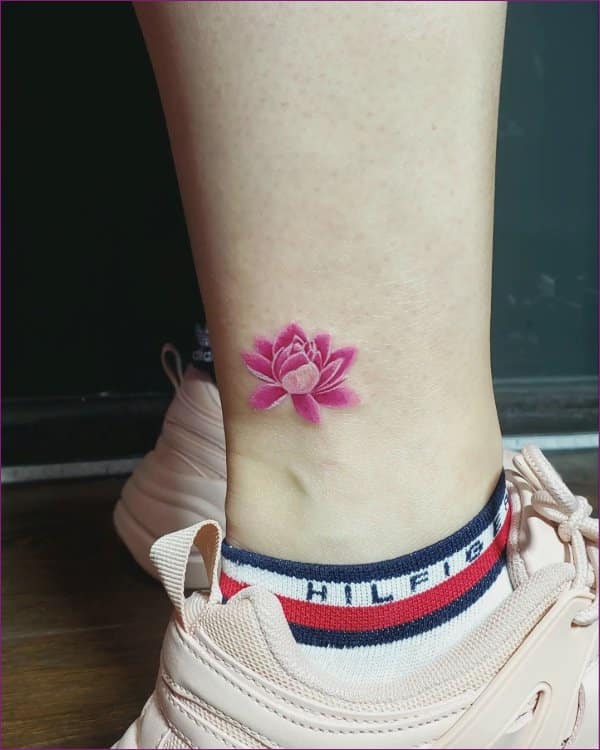 lotus tattoo ankle
