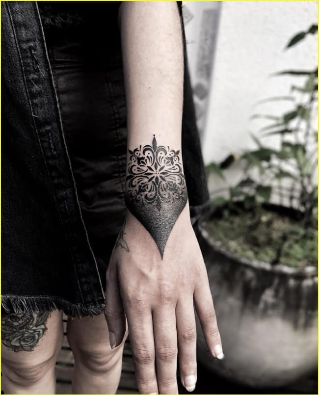 Discover More Than 81 Half Mandala Wrist Tattoo Drawing Best Incdgdbentre 